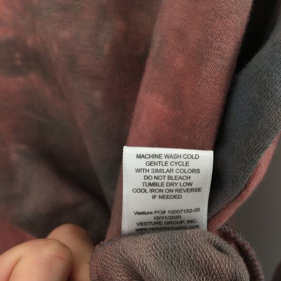 Status By Chenault Pullover Sweatshirt Crew Neck TYe Dye Pink/Blue SZ Medium - Picture 7 of 7